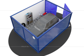 Хозблок с навесом для машины фото