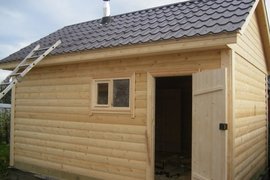 Хозблок из профилированного бруса фото