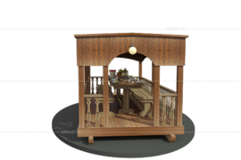 Беседка с очагом в центре фото