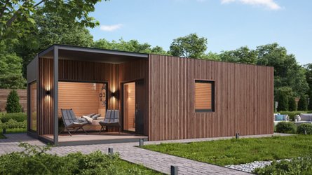 Загородный дом Краус с баней 9 х 4,90 х 2,95 м Загородный дом Краус с баней 9 х 4,90 х 2,95 м