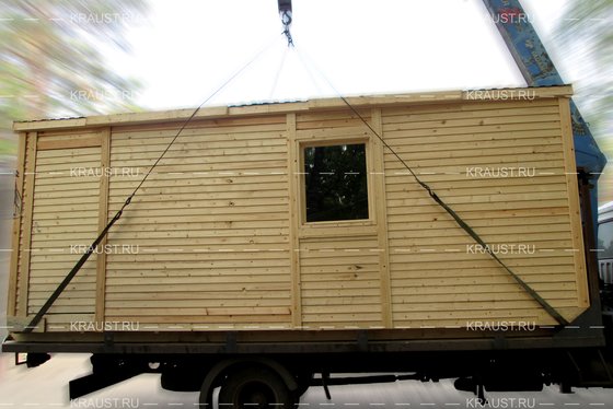 Деревянная бытовка Михнево, разгрузка