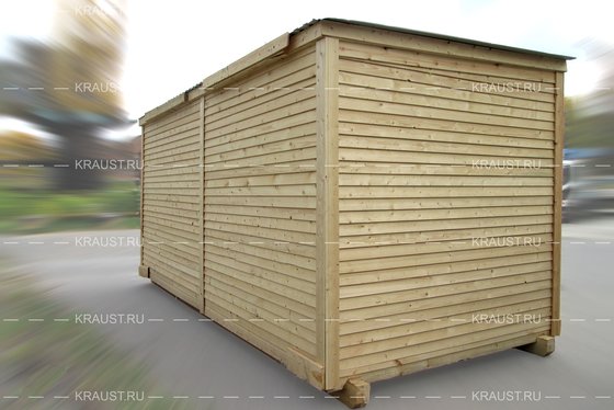 Деревянная бытовка Дмитров вид с угла