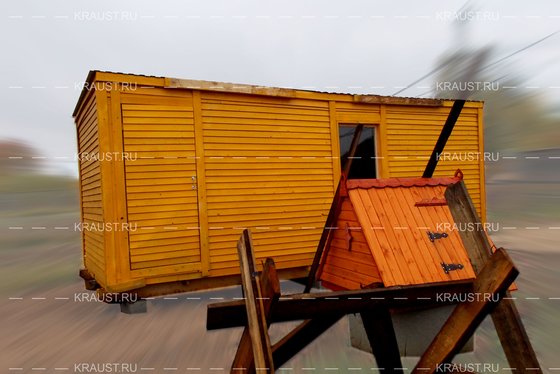 Деревянная бытовка Б01, г. Троицк, лицевая сторона